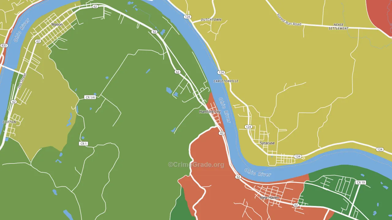 Hartford City, WV Map of Arson Rates