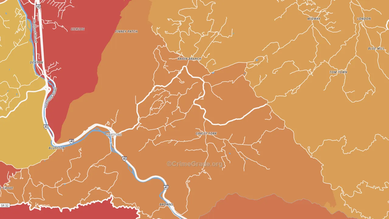 Hartford, TN Map of Arson Rates