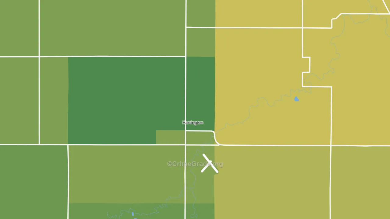 Hartington, NE Map of Arson Rates