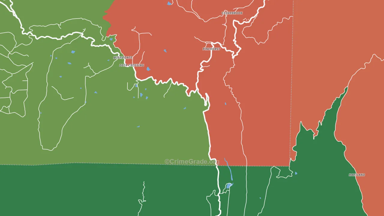 Hartland, CA Map of Arson Rates