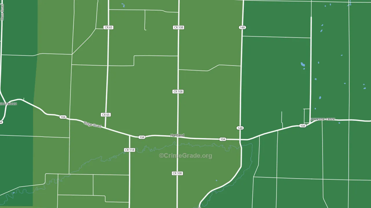 Hartland, NY Map of Arson Rates