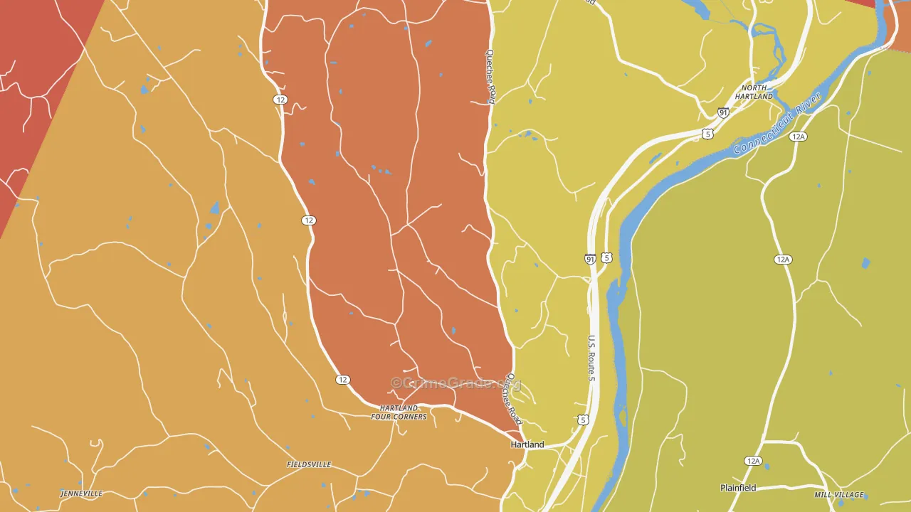 Hartland, VT Map of Arson Rates