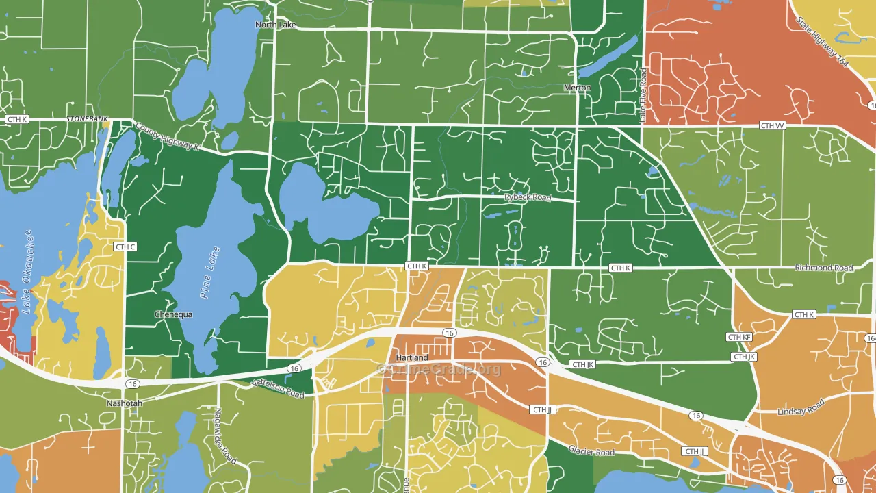 Hartland, WI Map of Arson Rates