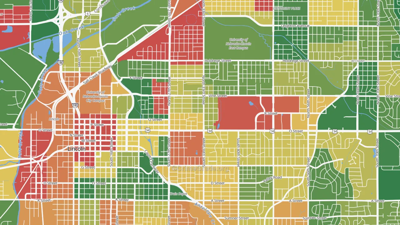 Hartley, Lincoln, NE Map of Arson Rates