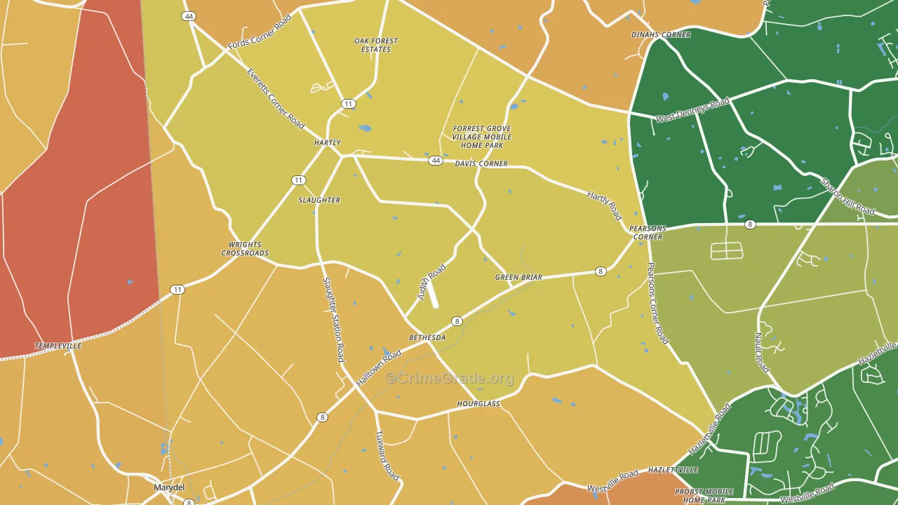 Hartly, DE Map of Arson Rates