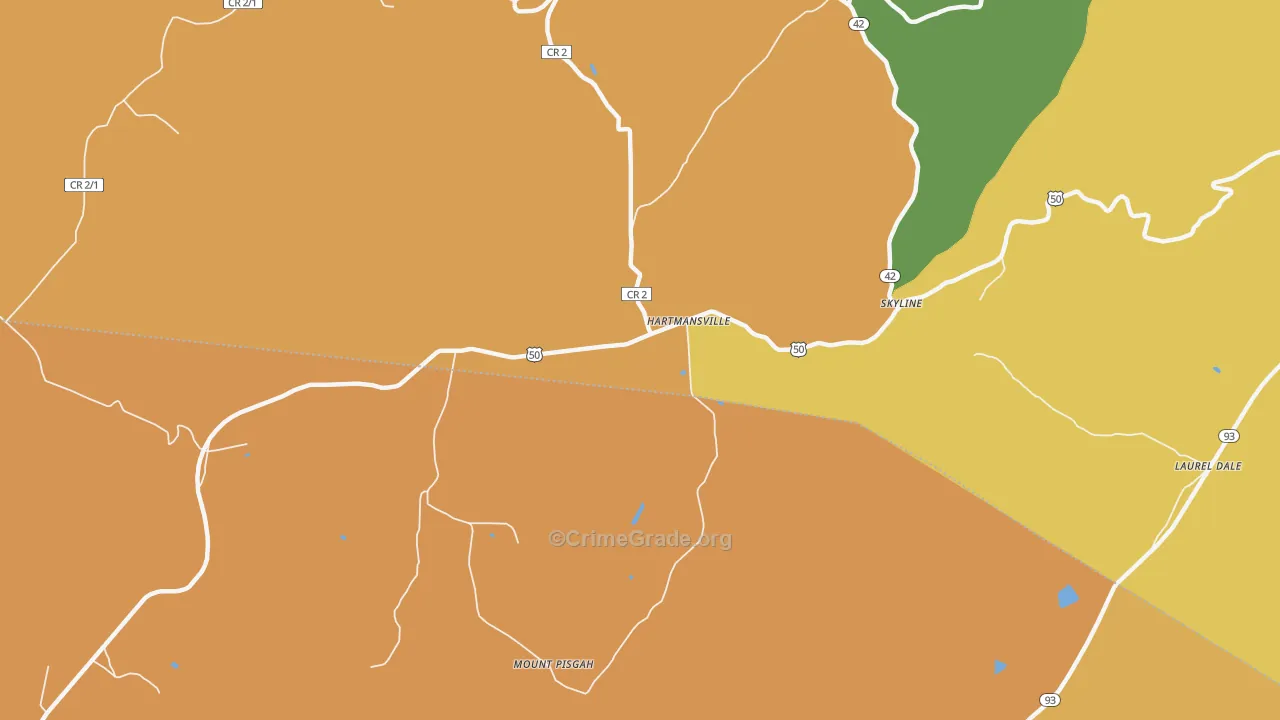 Hartmansville, WV Map of Arson Rates