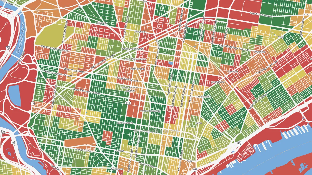 Hartranft, Philadelphia, PA Map of Arson Rates
