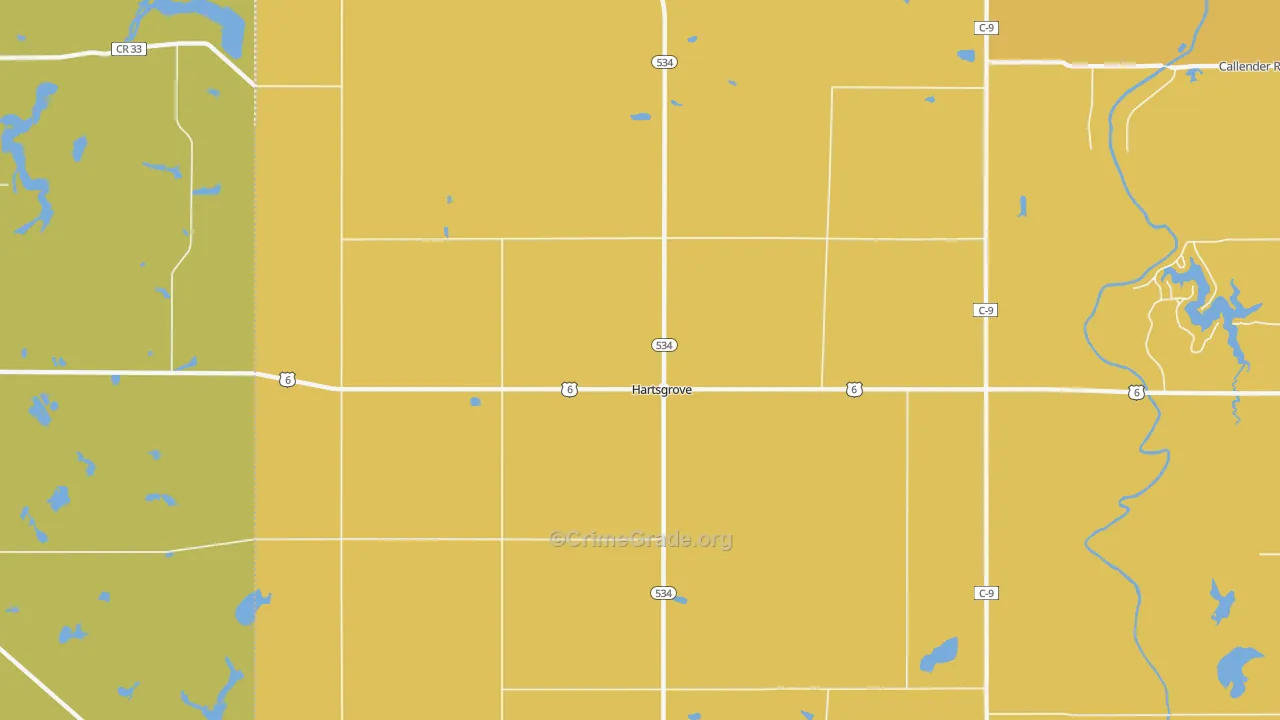Hartsgrove, OH Map of Arson Rates