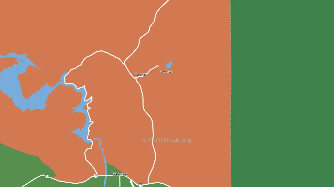 Hartville, WY Map of Arson Rates