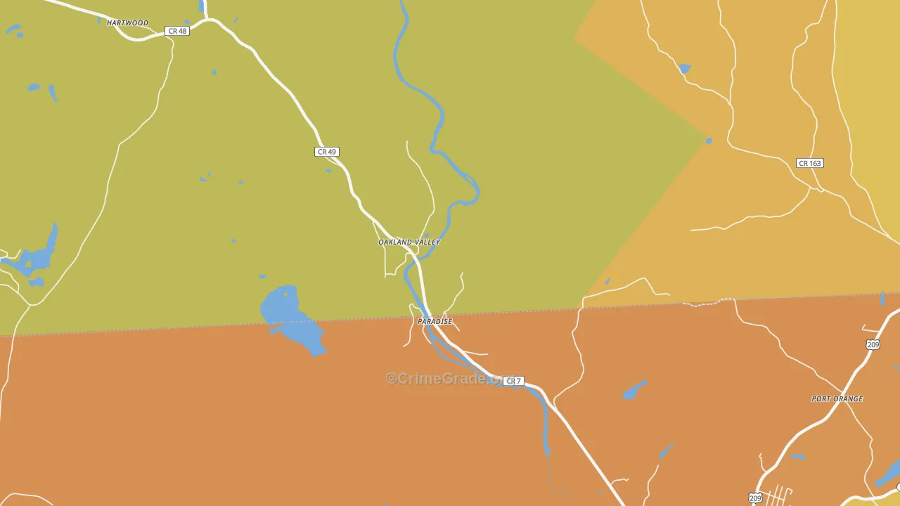 Hartwood, NY Map of Arson Rates