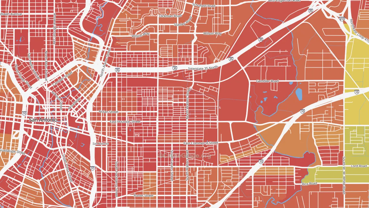 Harvard Place-Eastlawn, San Antonio, TX Map of Arson Rates