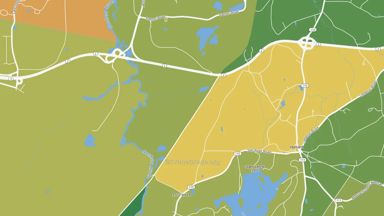 Harvard Station, MA Map of Arson Rates