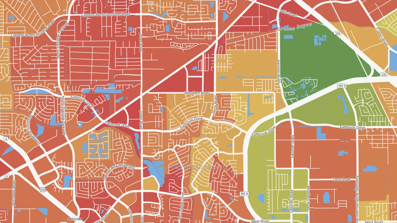 Harvest Bend, Houston, TX Map of Arson Rates