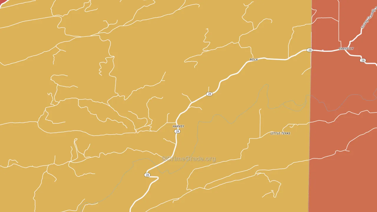 Harvey, AR Map of Arson Rates