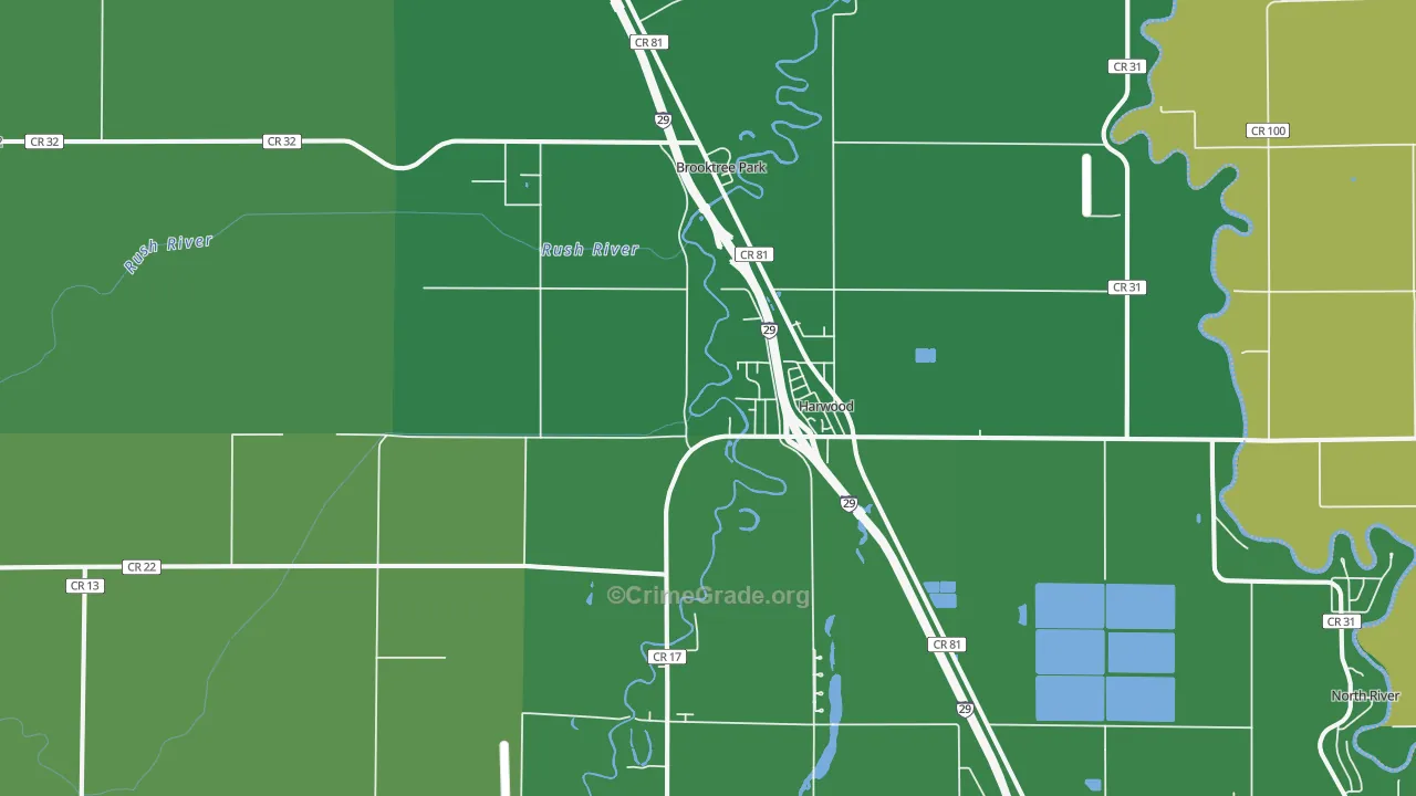 Harwood, ND Map of Arson Rates