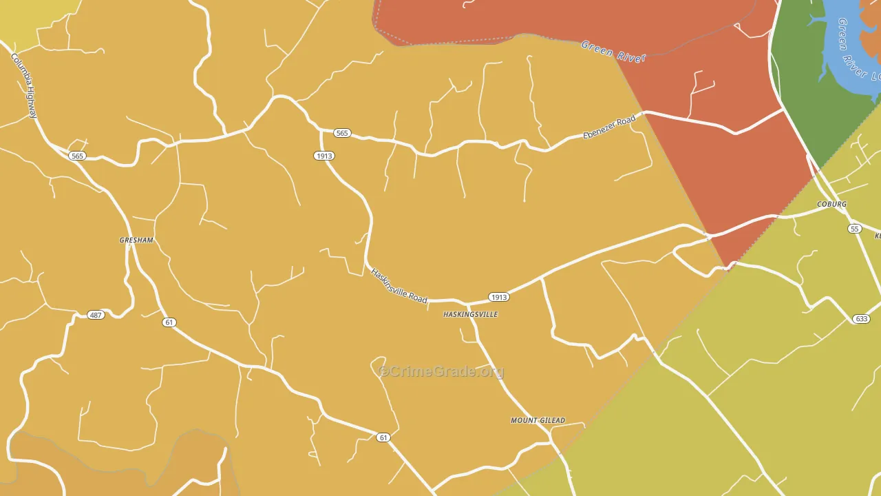 Haskingsville, KY Map of Arson Rates