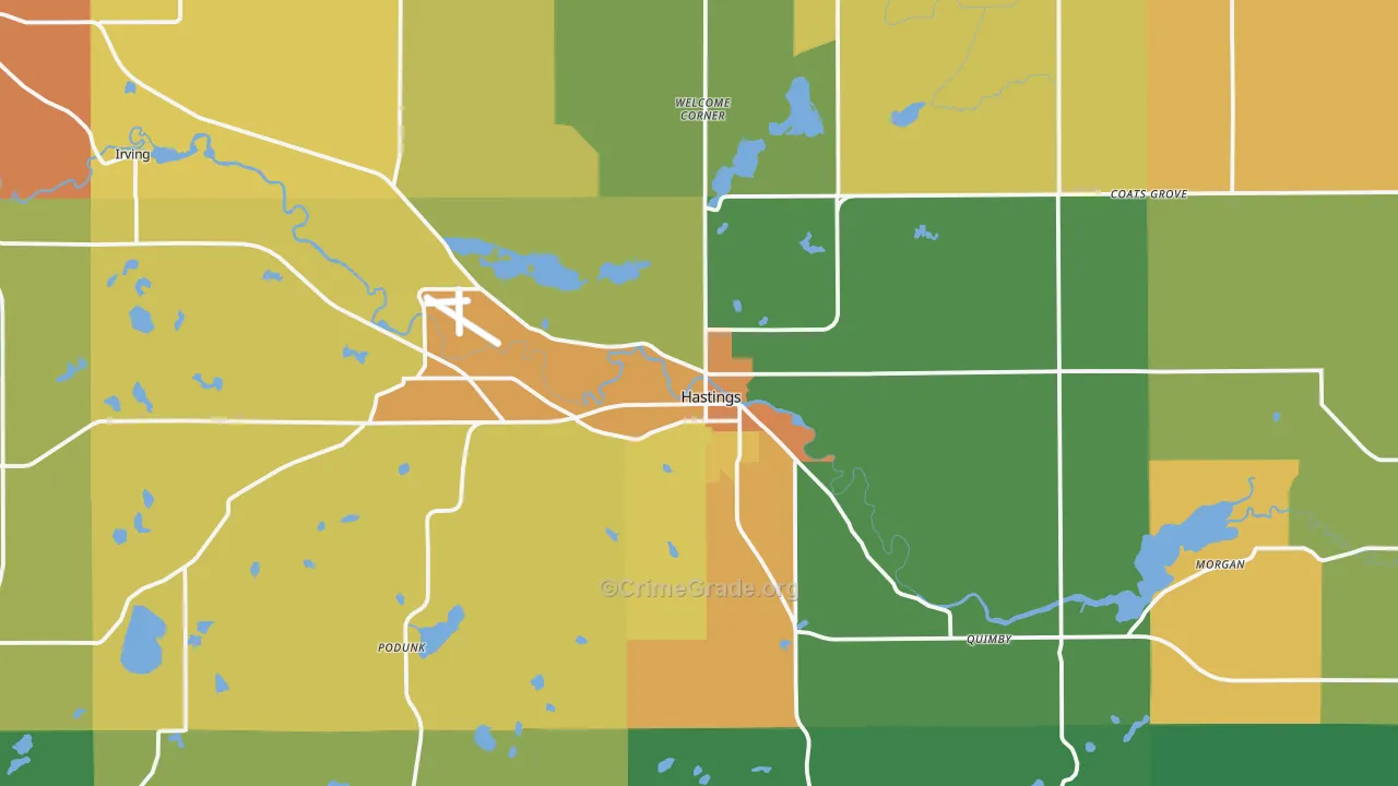 Hastings, MI Map of Arson Rates