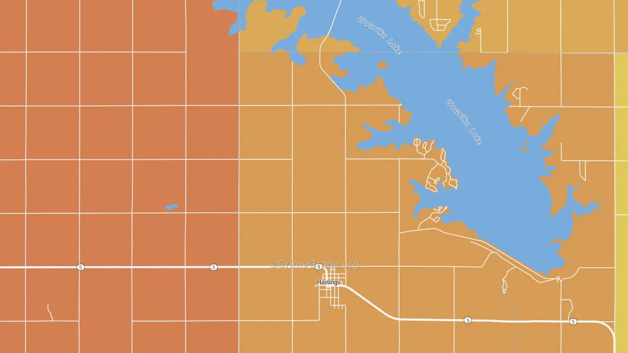 Hastings, OK Map of Arson Rates