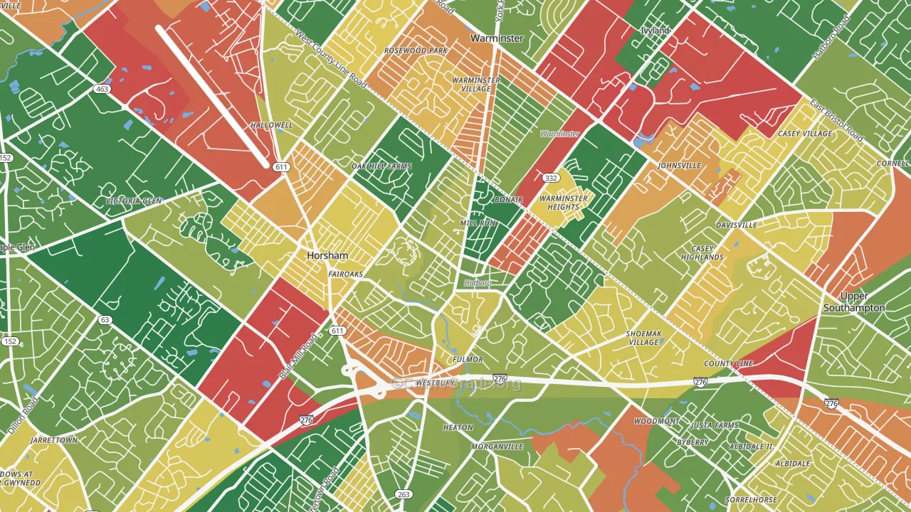 Hatboro, PA Map of Arson Rates