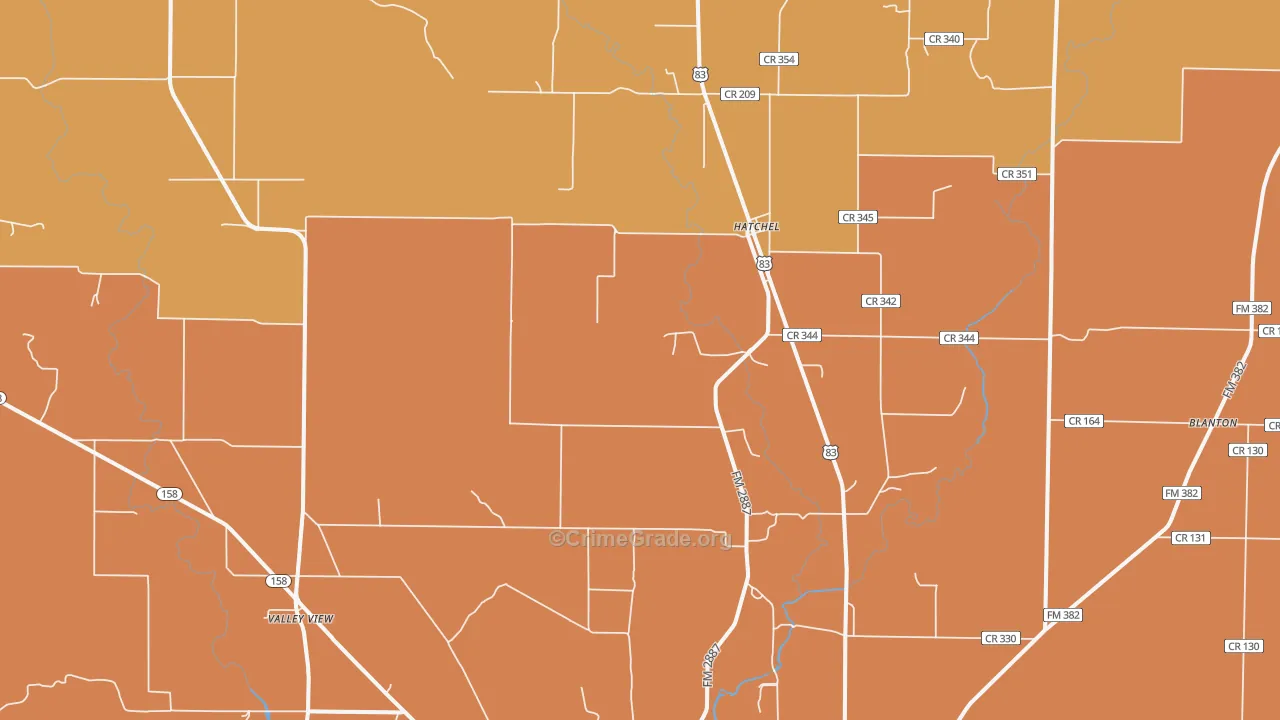 Hatchel, TX Map of Arson Rates