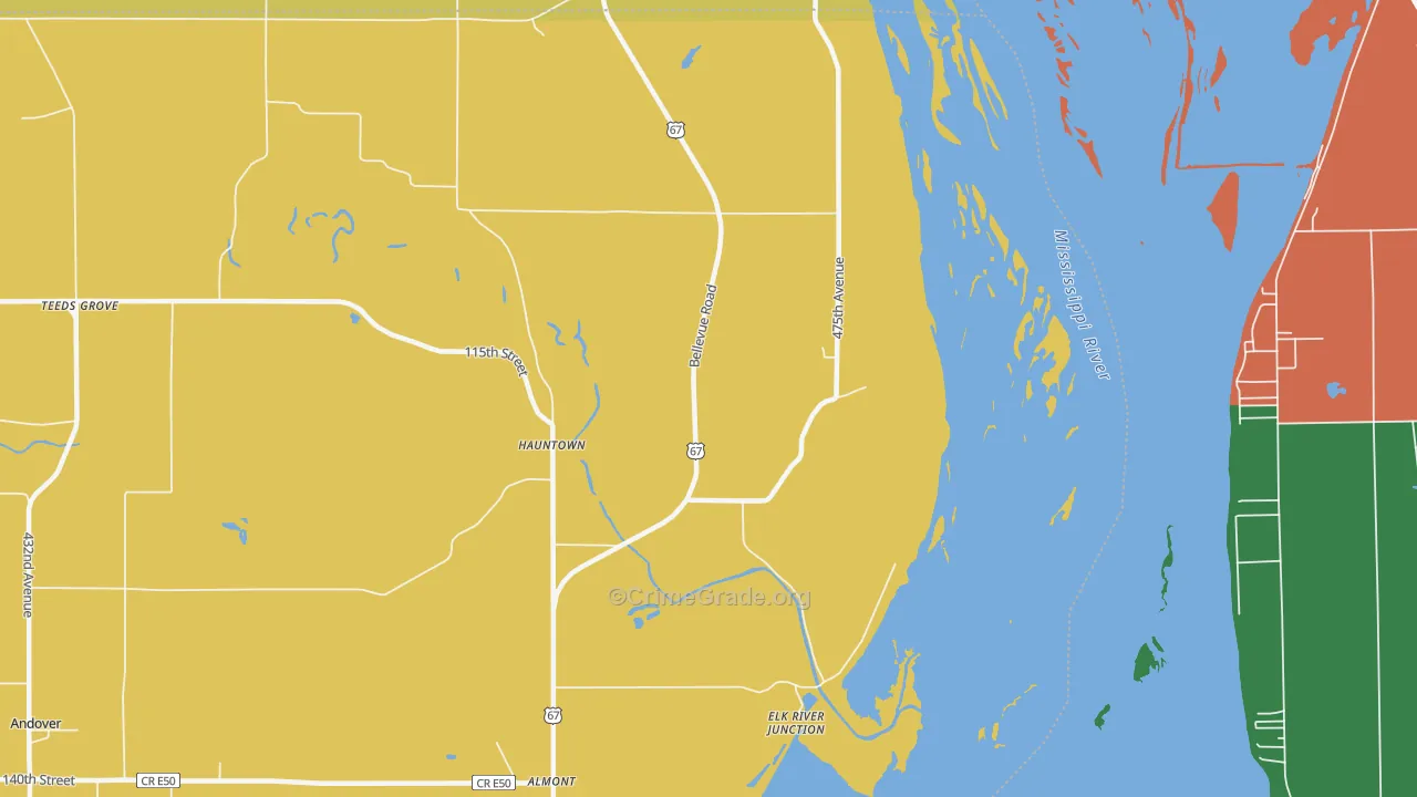 Hauntown, IA Map of Arson Rates