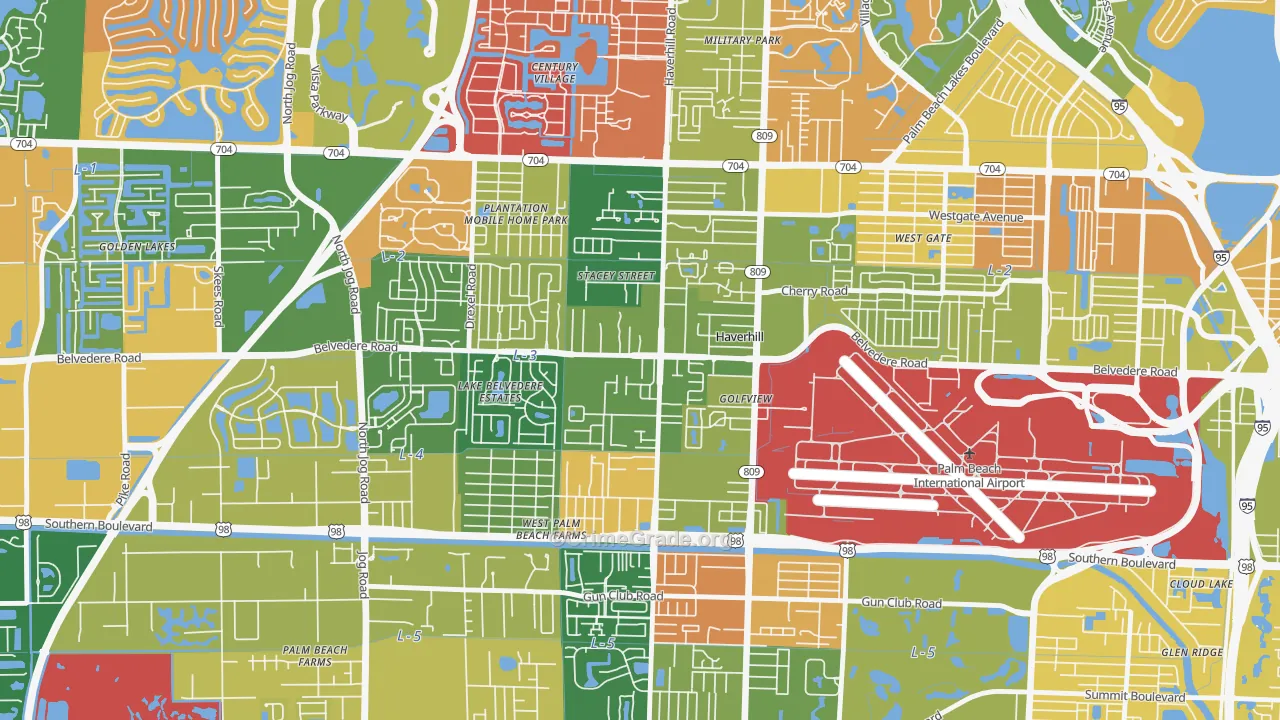 Haverhill, FL Map of Arson Rates