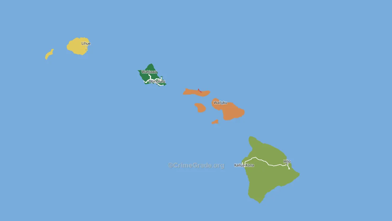 Hawaii Map of Arson Rates