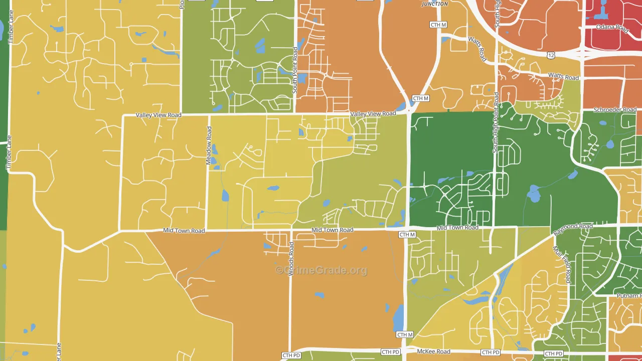 Hawk's Landing, Verona, WI Map of Arson Rates