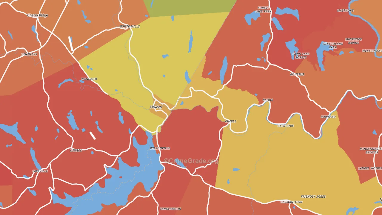 Hawley, PA Map of Arson Rates