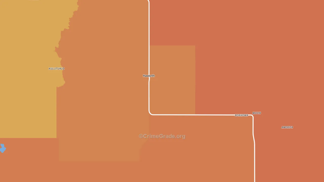 Haworth, OK Map of Arson Rates