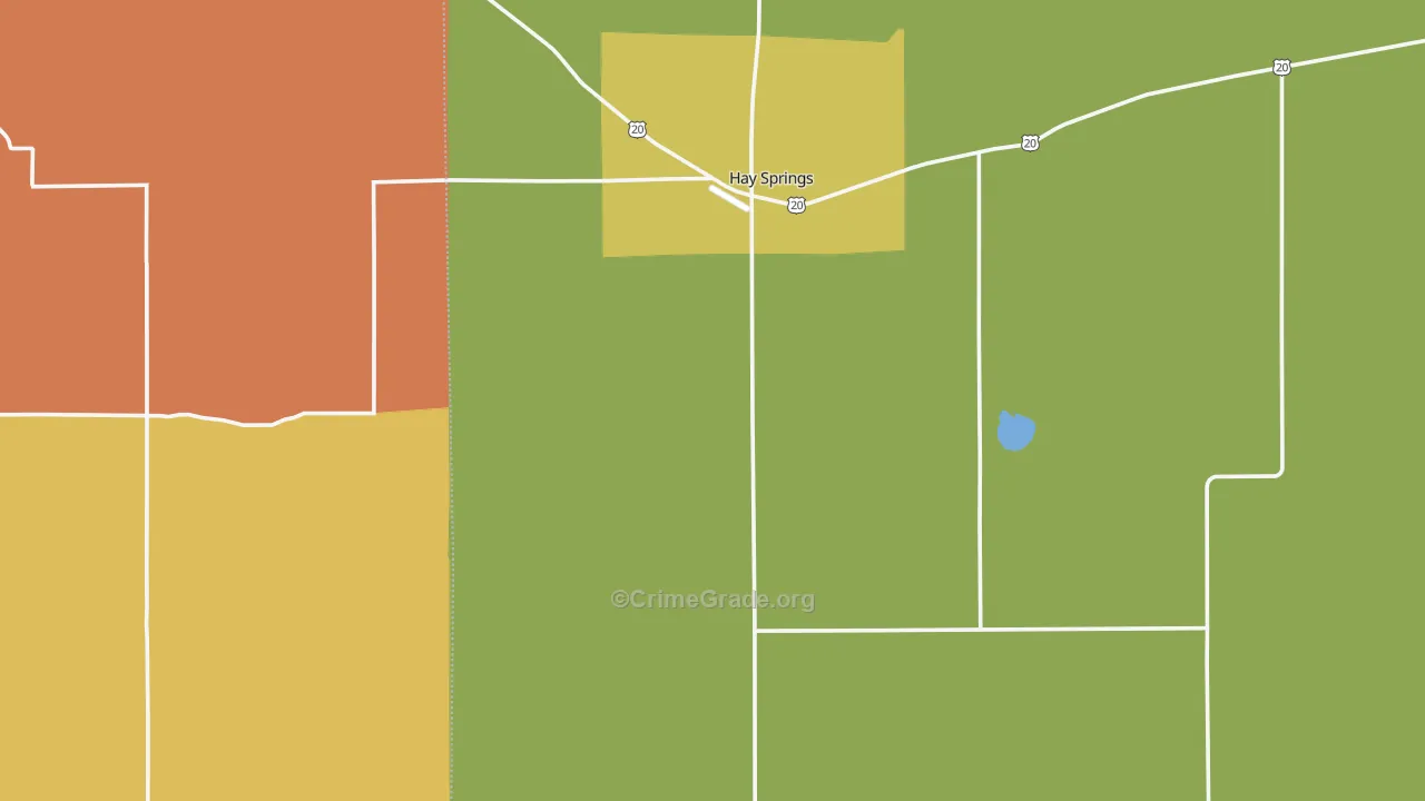 Hay Springs, NE Map of Arson Rates