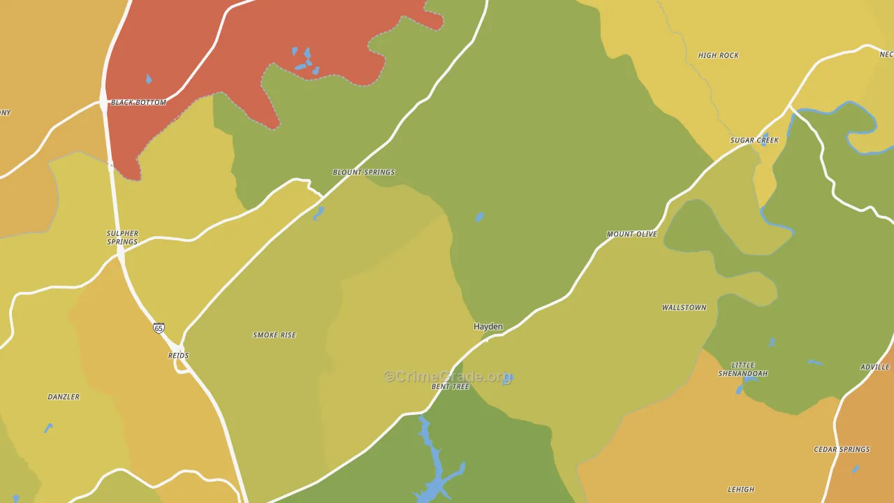 Hayden, AL Map of Arson Rates