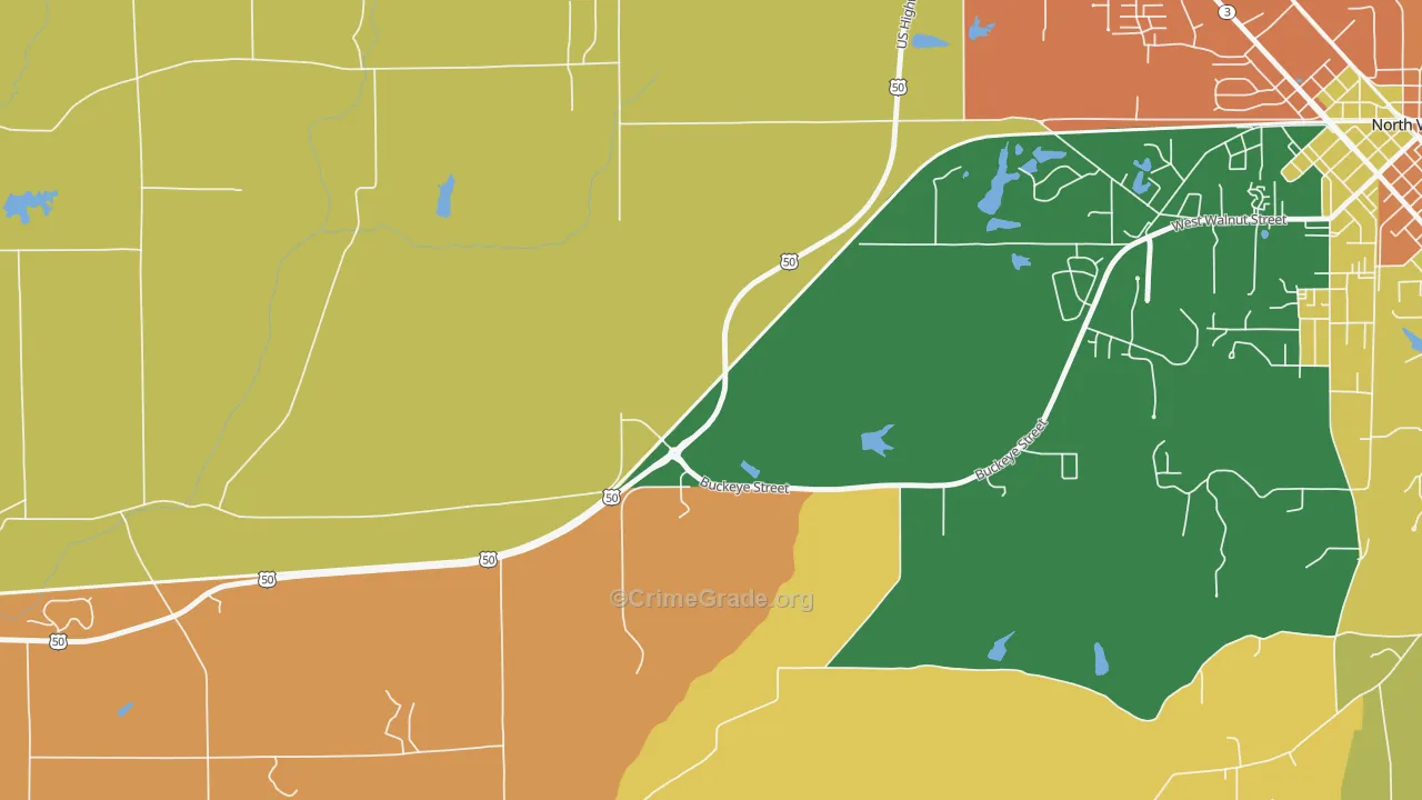 Hayden, IN Map of Arson Rates