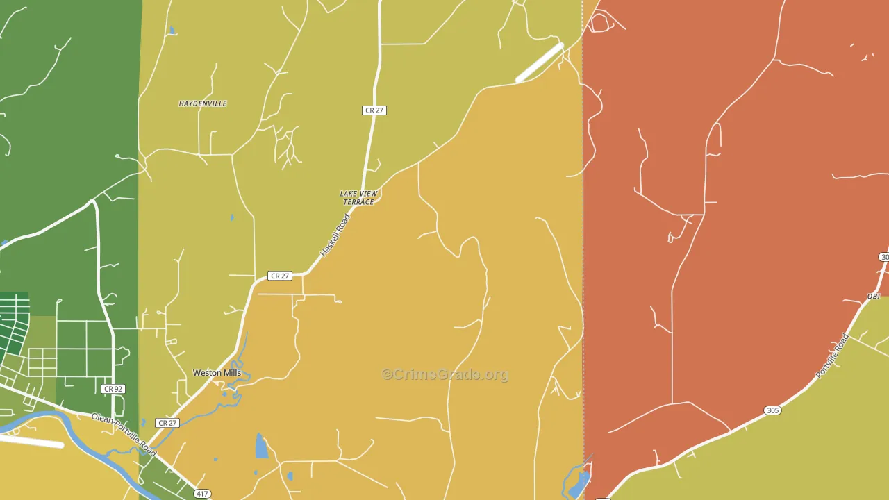 Haydenville, NY Map of Arson Rates