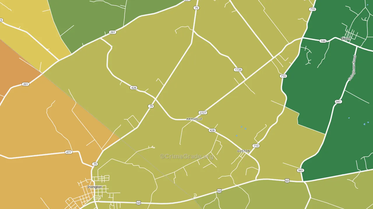 Haysville, KY Map of Arson Rates