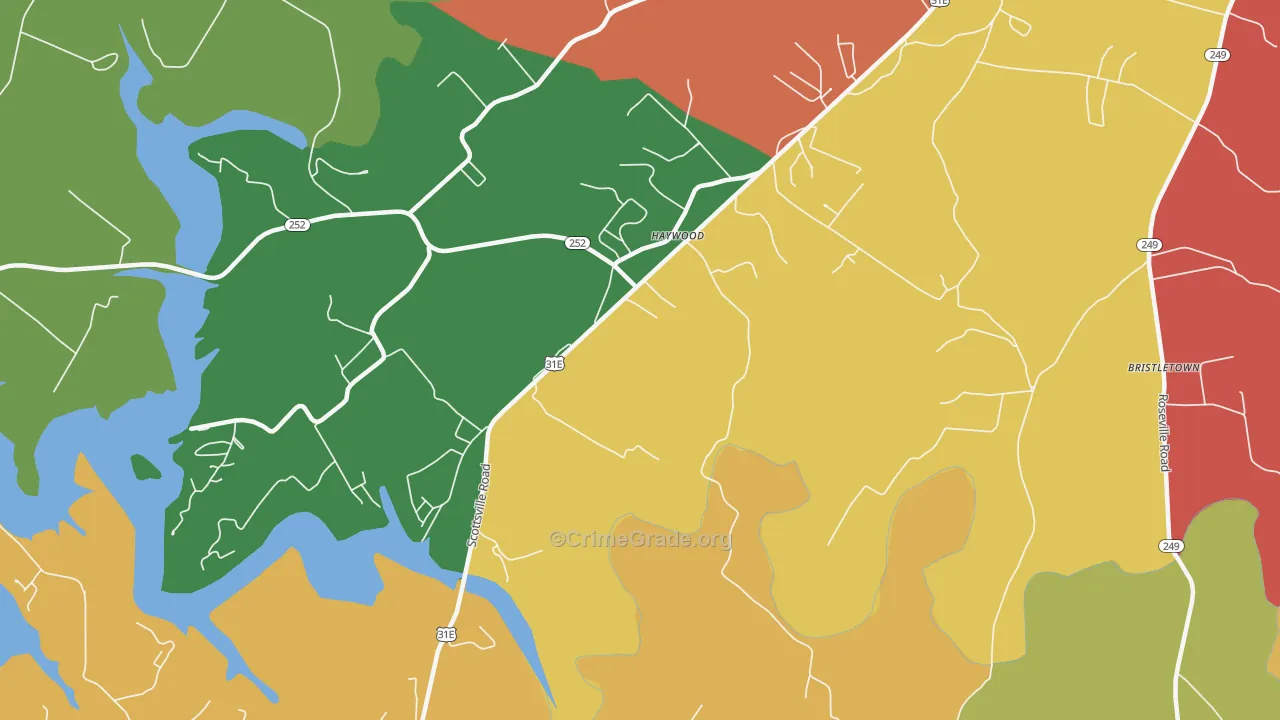 Haywood, KY Map of Arson Rates
