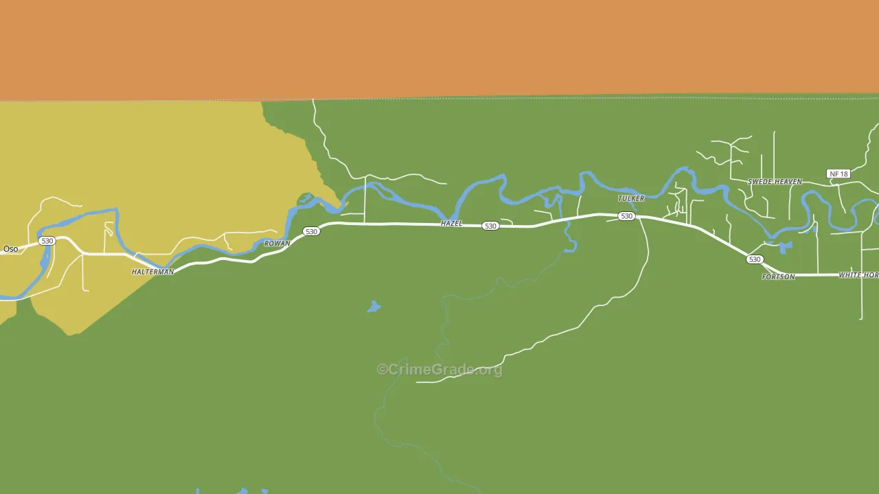 Hazel, WA Map of Arson Rates