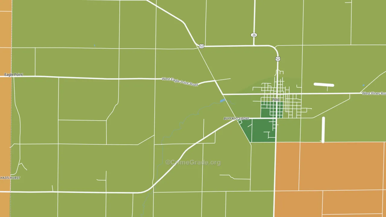Hazelhurst, IL Map of Arson Rates