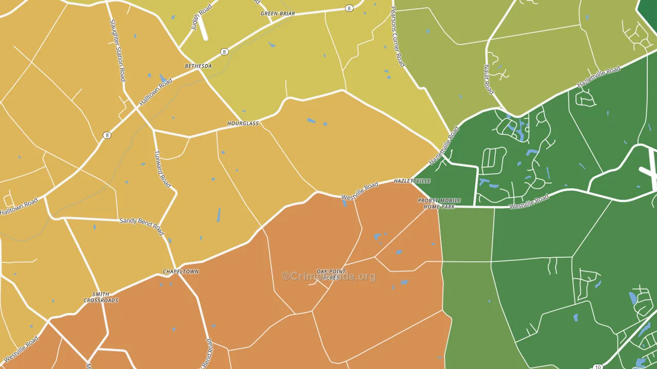 Hazlettville, DE Map of Arson Rates