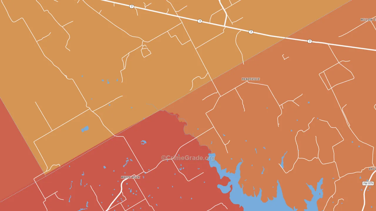 Headsville, TX Map of Arson Rates