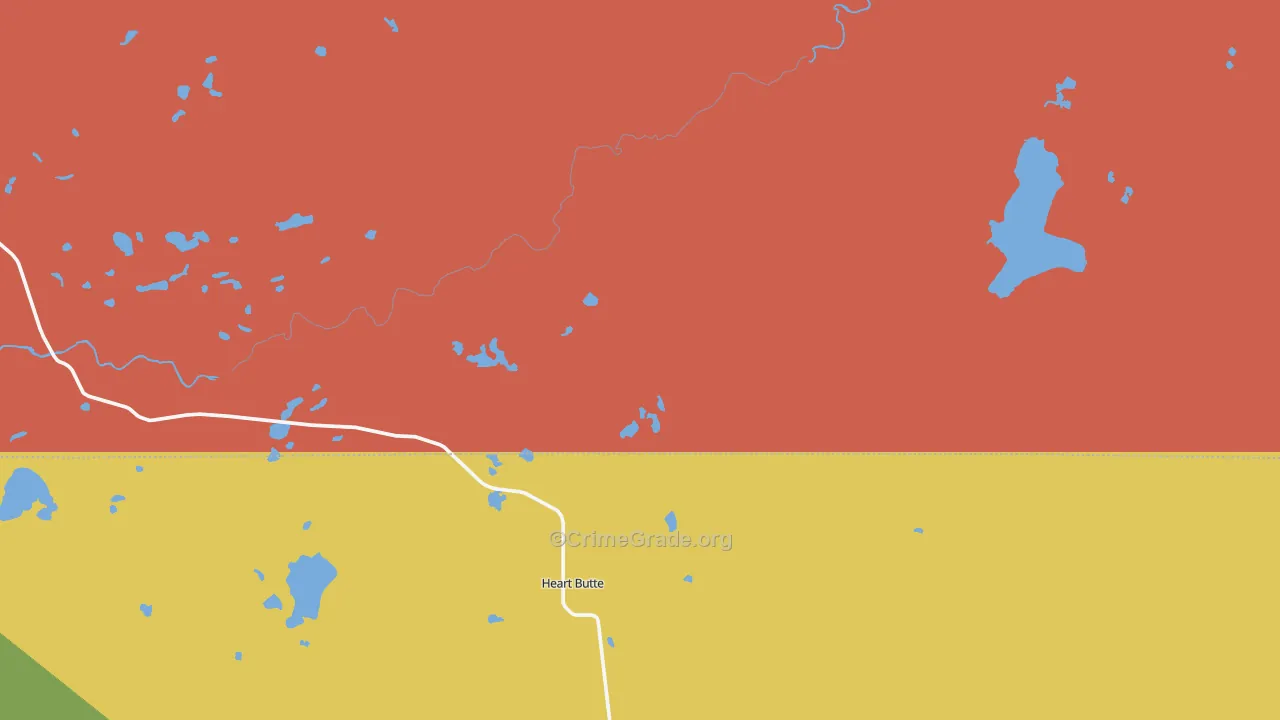 Heart Butte, MT Map of Arson Rates