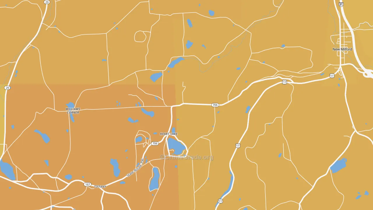 Heart Lake, PA Map of Arson Rates
