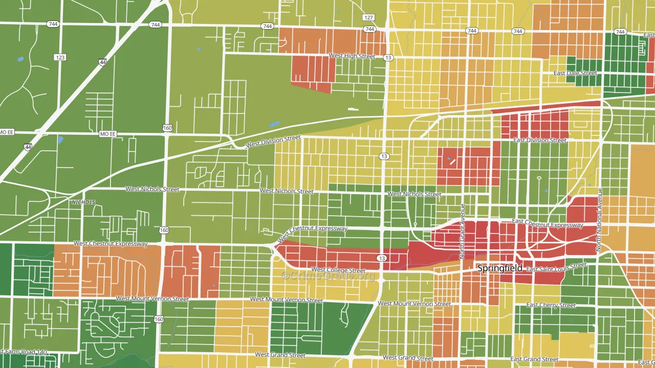 Heart of the Westside, Springfield, MO Map of Arson Rates