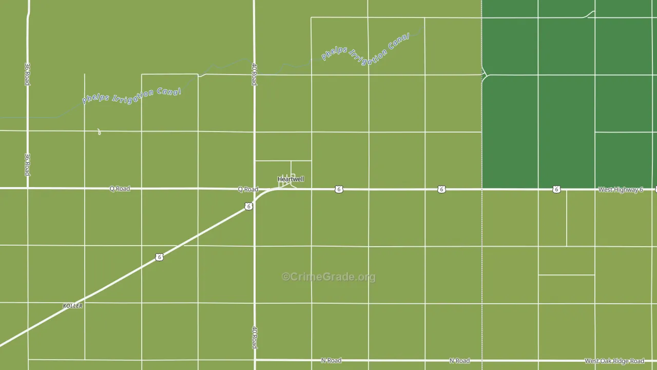 Heartwell, NE Map of Arson Rates