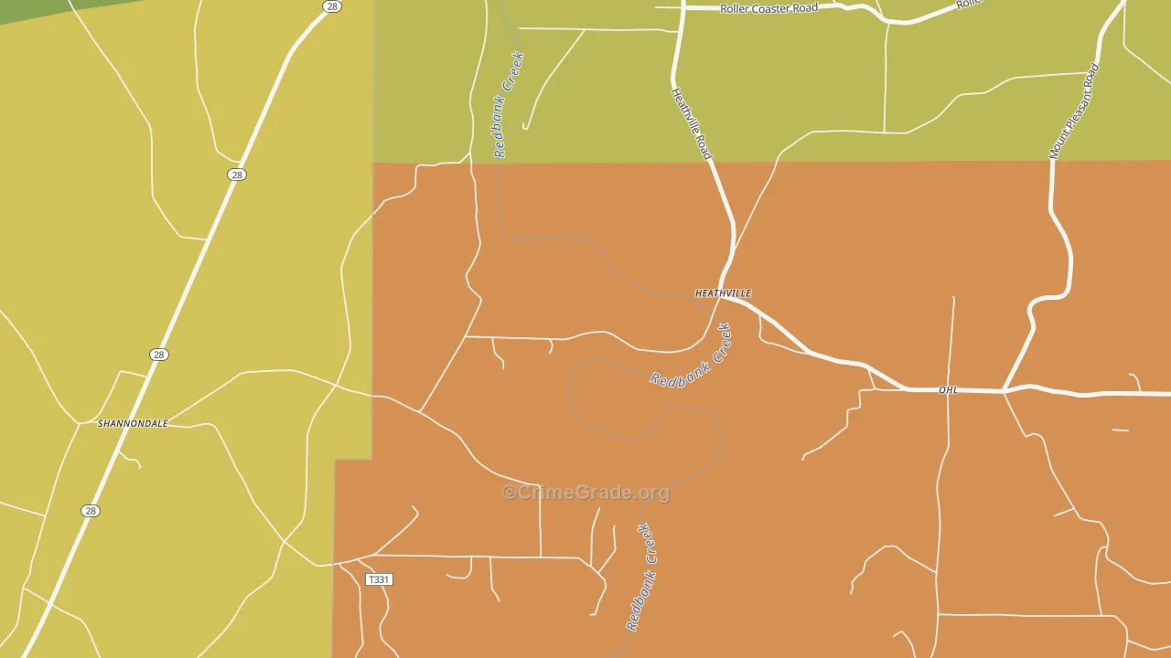 Heathville, PA Map of Arson Rates