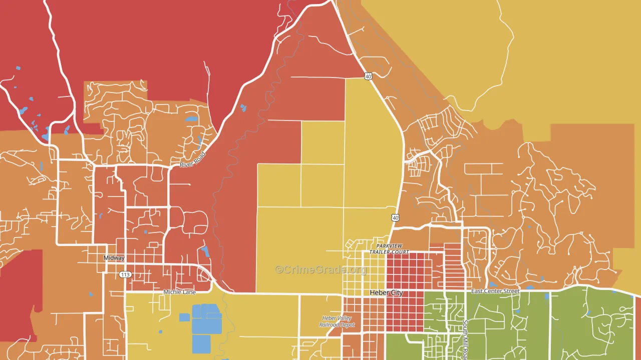 Heber, UT Map of Arson Rates