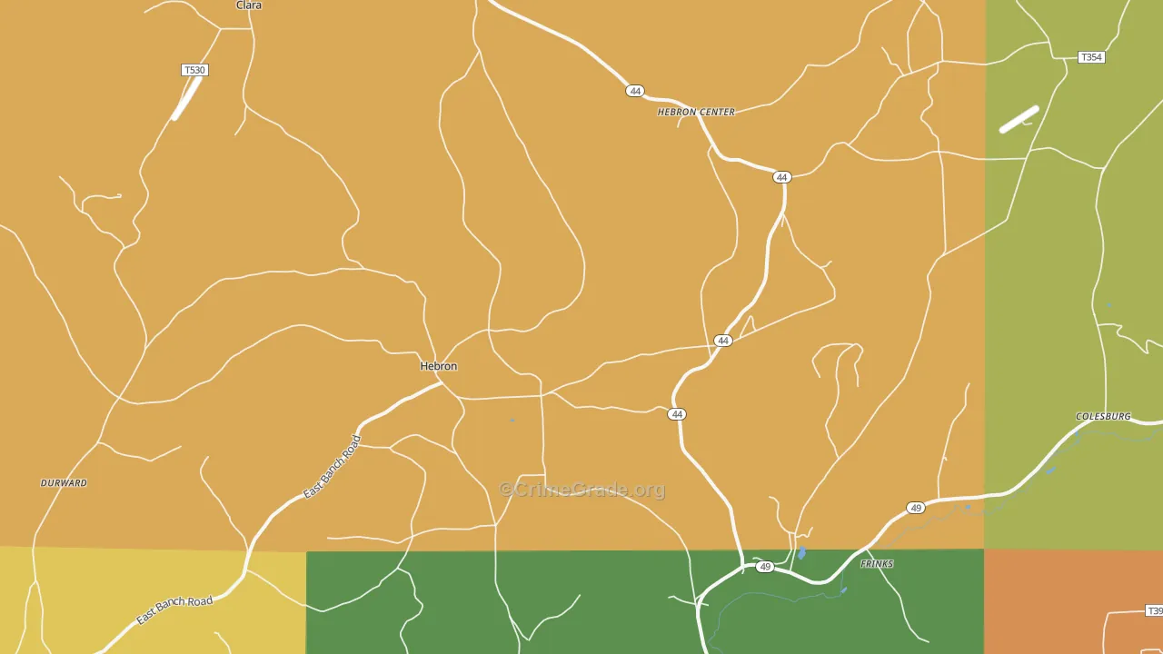 Hebron, PA Map of Arson Rates