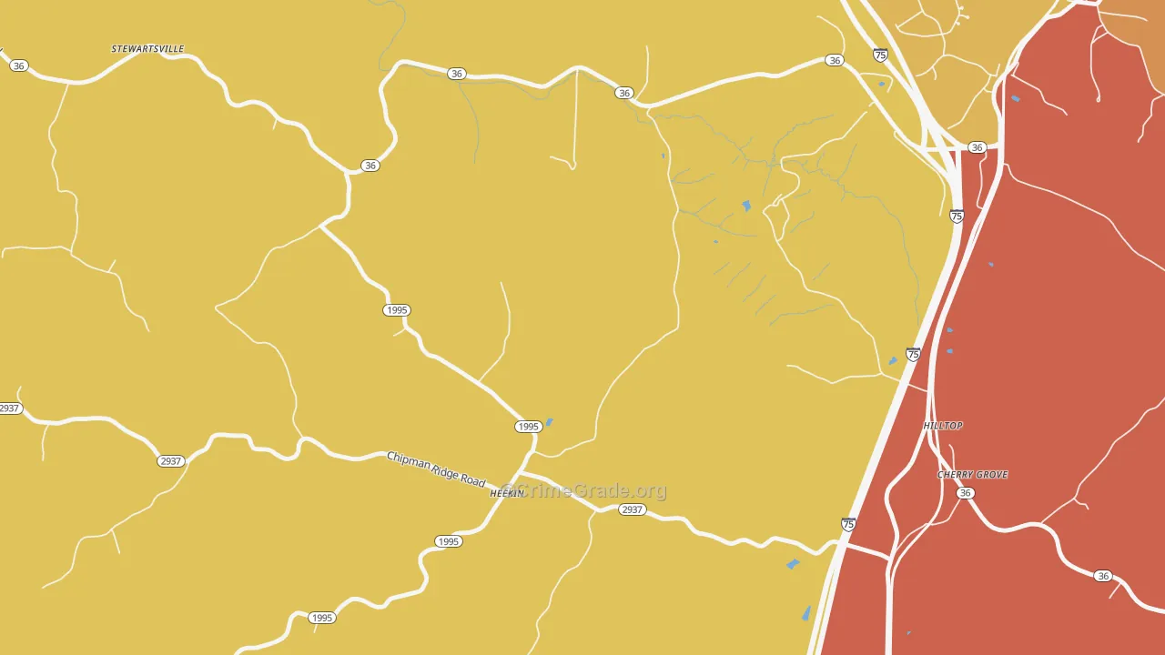 Heekin, KY Map of Arson Rates