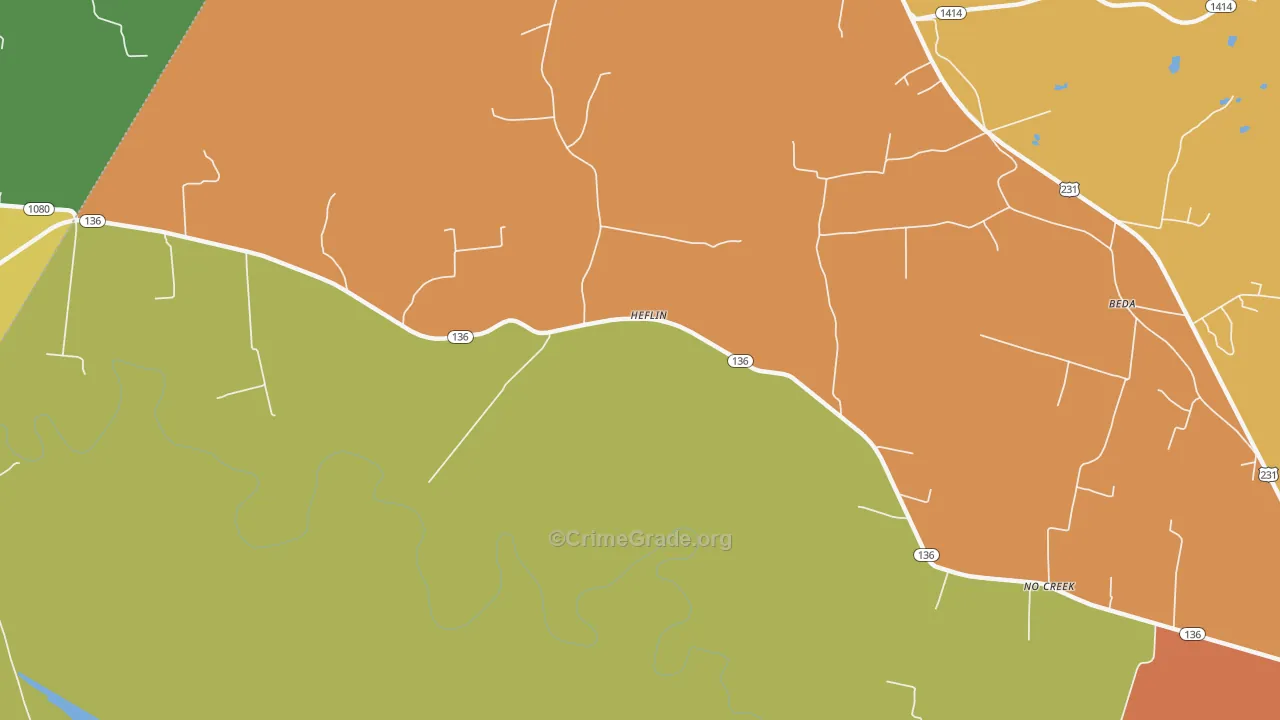 Heflin, KY Map of Arson Rates