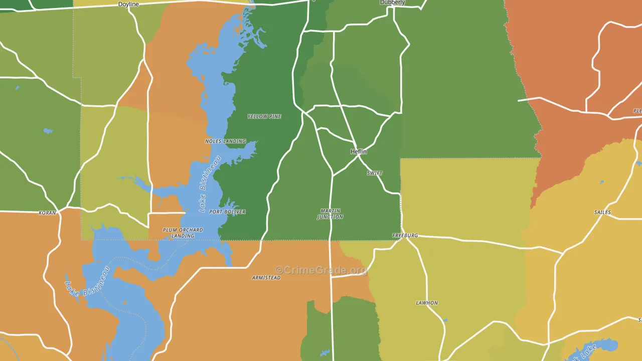 Heflin, LA Map of Arson Rates